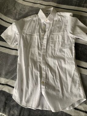 Express White Short Sleeve Button-Down Shirt